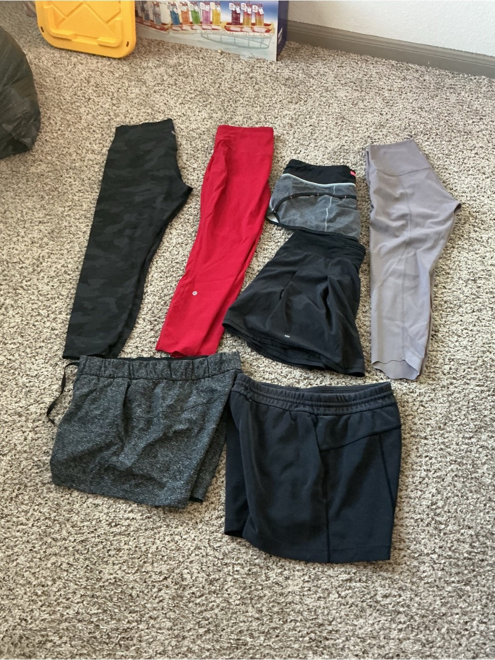 Kids Active Leggings and Shorts Set - Red, Black, Gray, Lavender